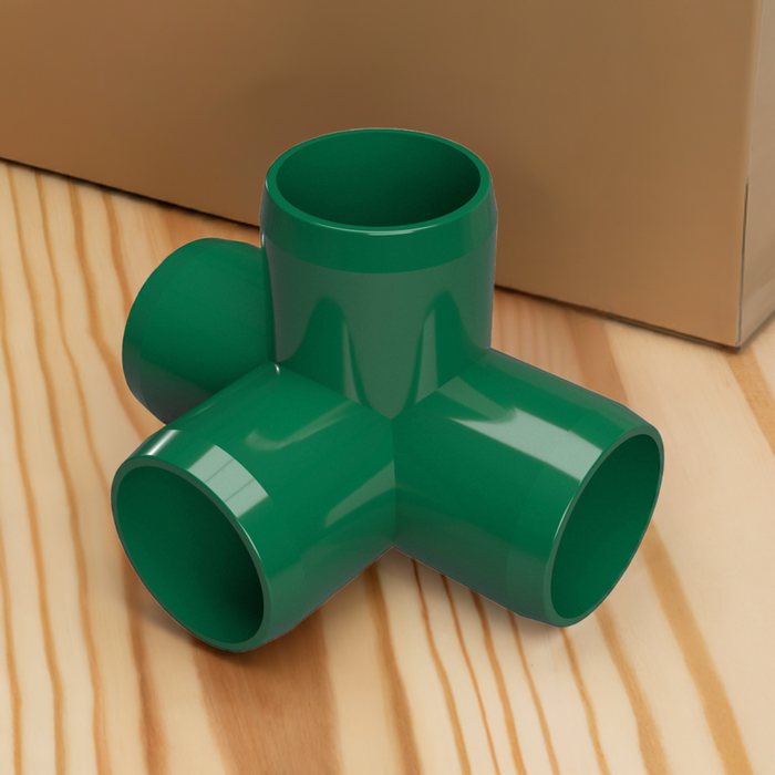 1-1/2 in. 4-Way Tee PVC Fitting (Box of 50)