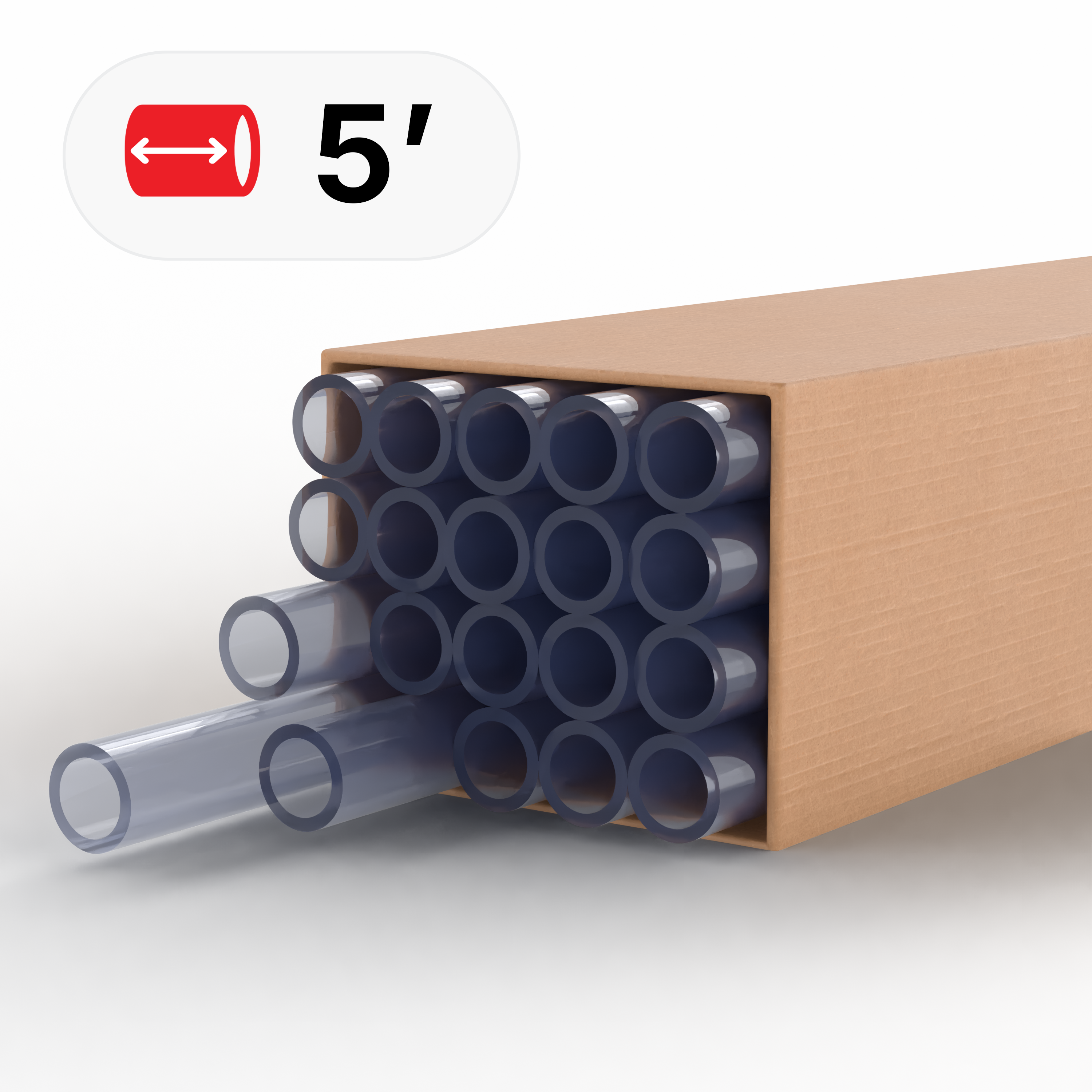 1/2 in. Clear Furniture Grade Schedule 40 PVC Pipe, 100 ft. (20x 5 ft. Lengths)